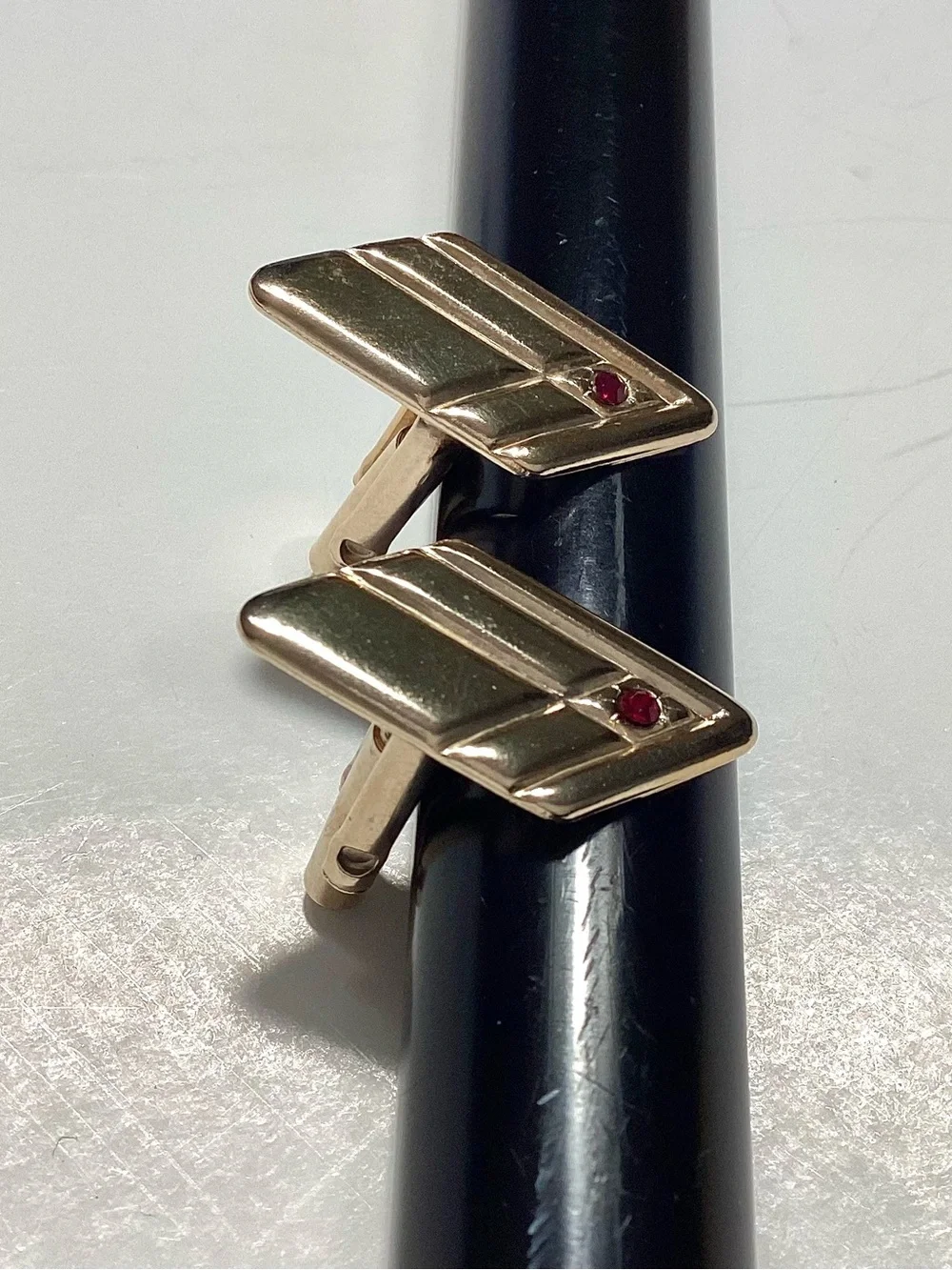 Art Deco Repro/1950s Atomic Chevron Vtg Cufflinks